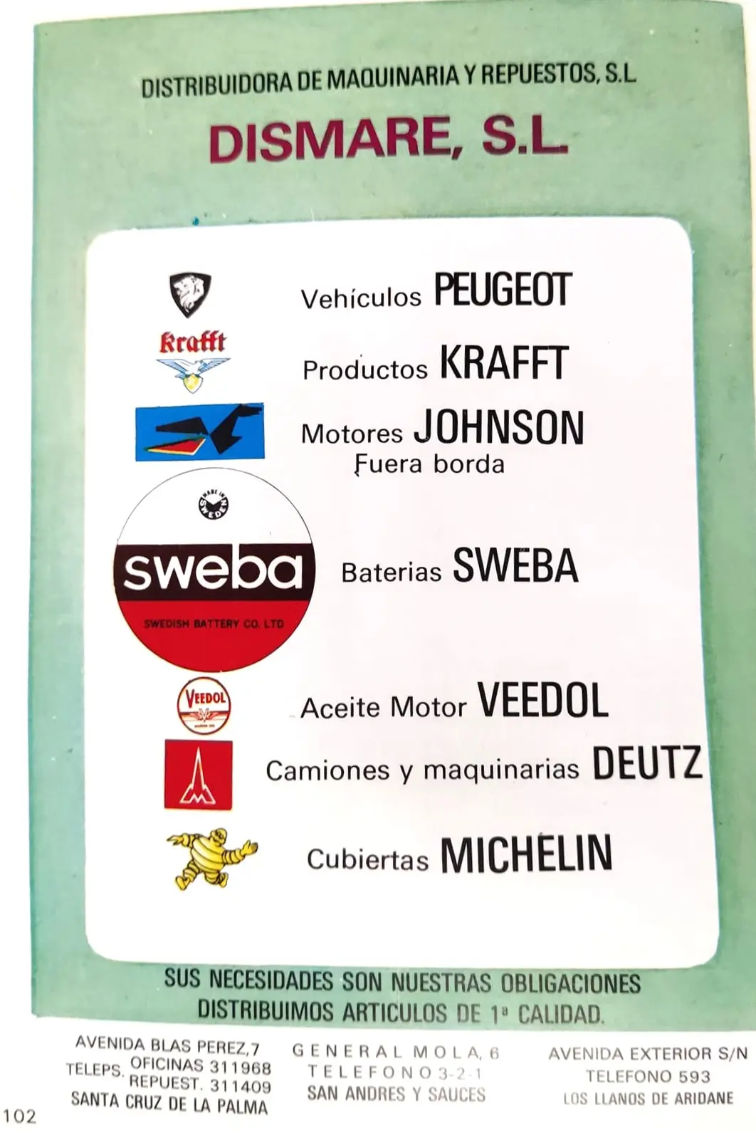 Publicidad Guía de La Palma, 1972